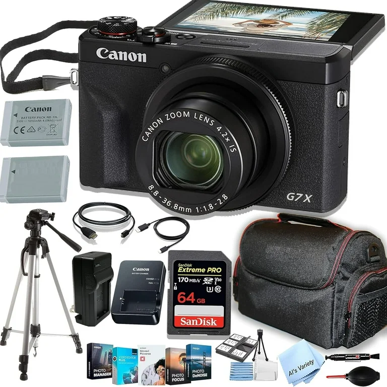 Canon PowerShot G7 X Mark III Digital Camera, 64GB Extreme SD Card  and more